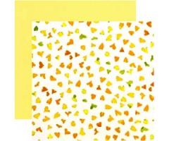 Mustriga kartong A4, 4 lehte - värvilised südamed, kollane
